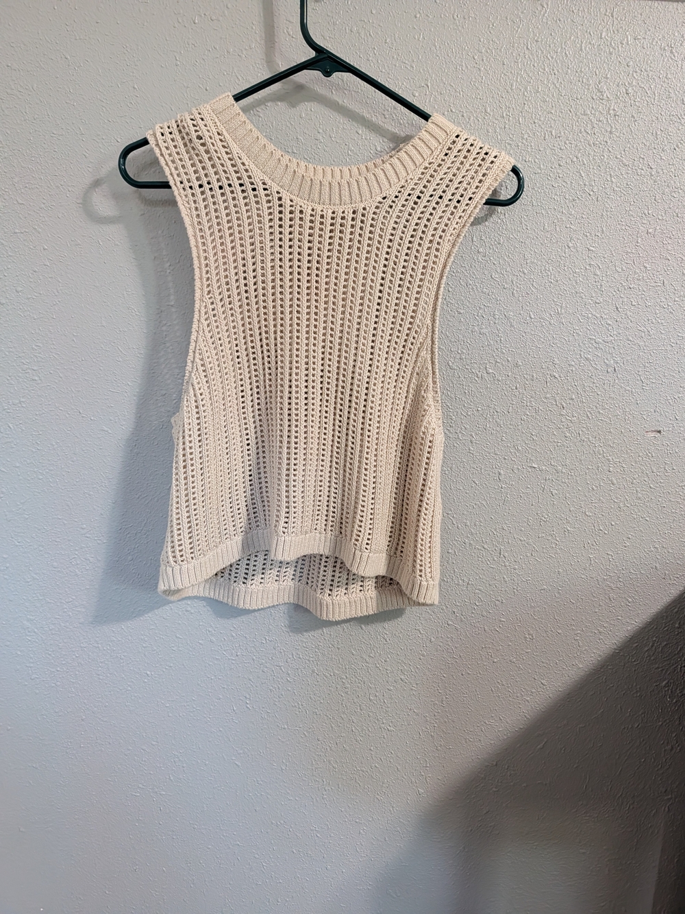 Hollister Open-Knit Tank Top - Cream